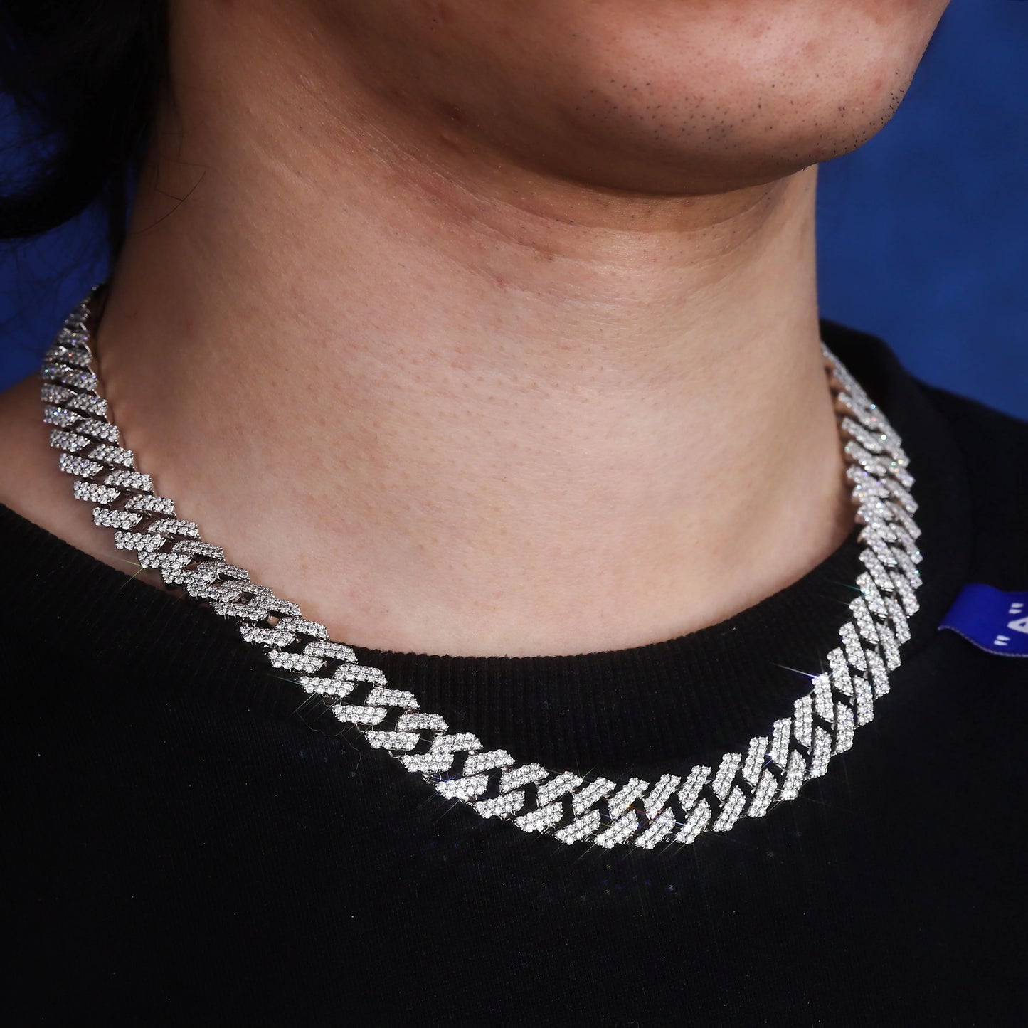 Provence 10K/14K/18K Moissanite Cuban Link Necklace Men's Luxury Chain 12mm Hip Hop Necklace for Women 16-24 Inch Custom Jewelry