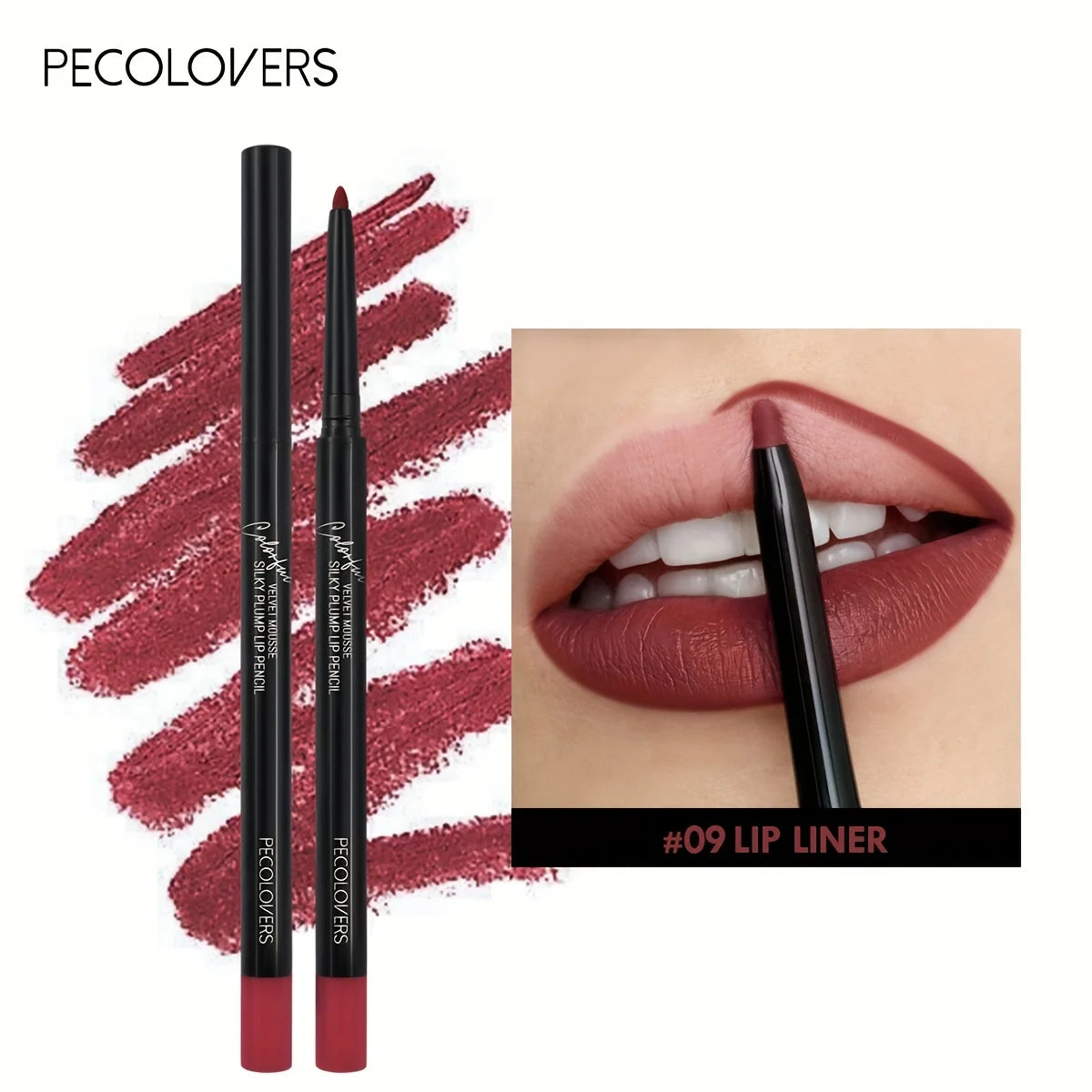 Waterproof matte lip liner contours lips in shades, lipstick, long-lasting, non-sticky cup, hydrating lip makeup, 5 shades