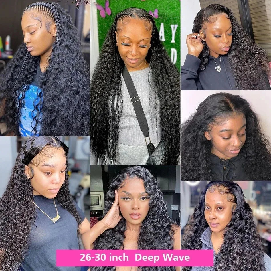 13x6 Hd Lace Front Wig 30 40 Inch Curly Wave Human Hair High Density Transparent Lace Frontal Wig Black Brazilian Wigs For Women