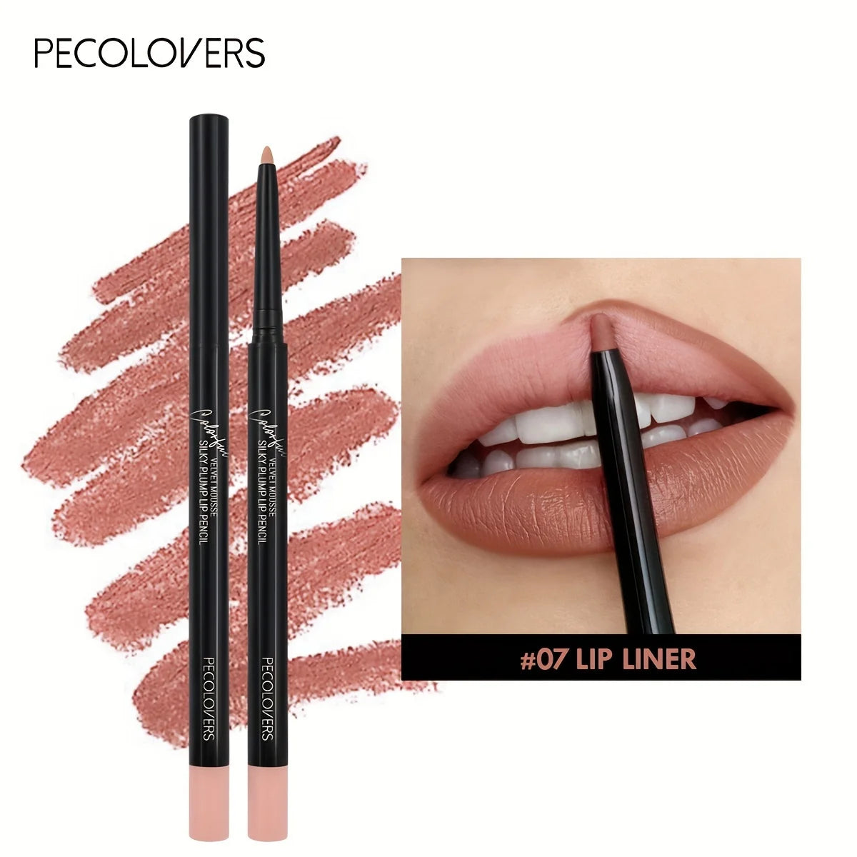 Waterproof matte lip liner contours lips in shades, lipstick, long-lasting, non-sticky cup, hydrating lip makeup, 5 shades