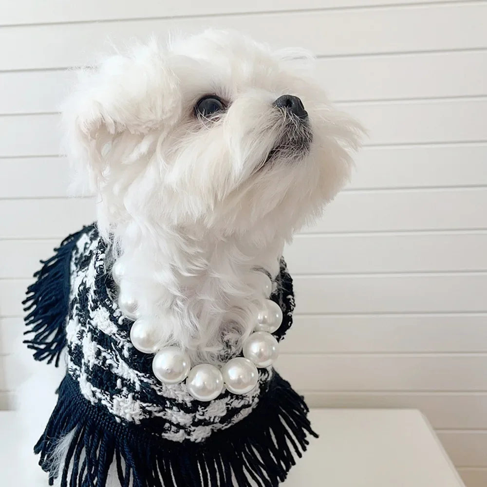 Pearl Collar Necklace for Pet, Chic Jewelry for Cat, Puppy, Chihuahua, Girl, Clothing Dress, Wedding Accessories, Fashion