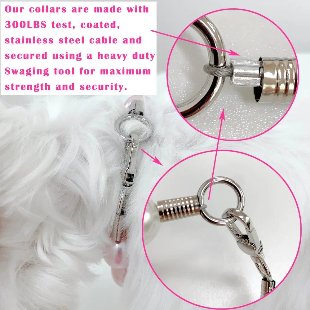 Pearl Collar Necklace for Pet, Chic Jewelry for Cat, Puppy, Chihuahua, Girl, Clothing Dress, Wedding Accessories, Fashion