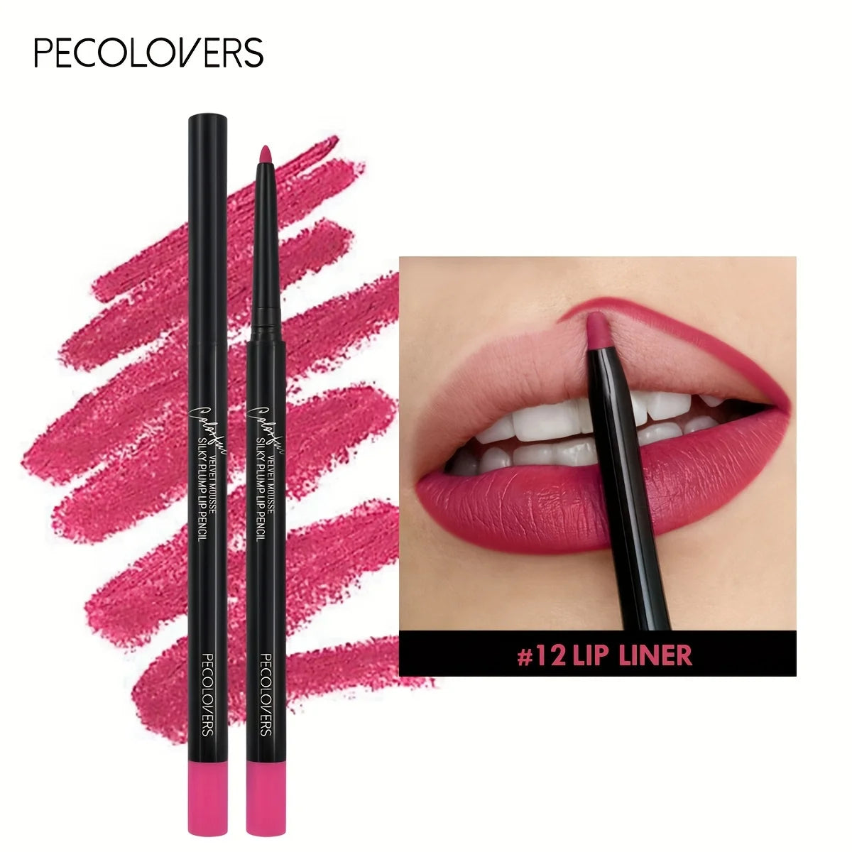 Waterproof matte lip liner contours lips in shades, lipstick, long-lasting, non-sticky cup, hydrating lip makeup, 5 shades