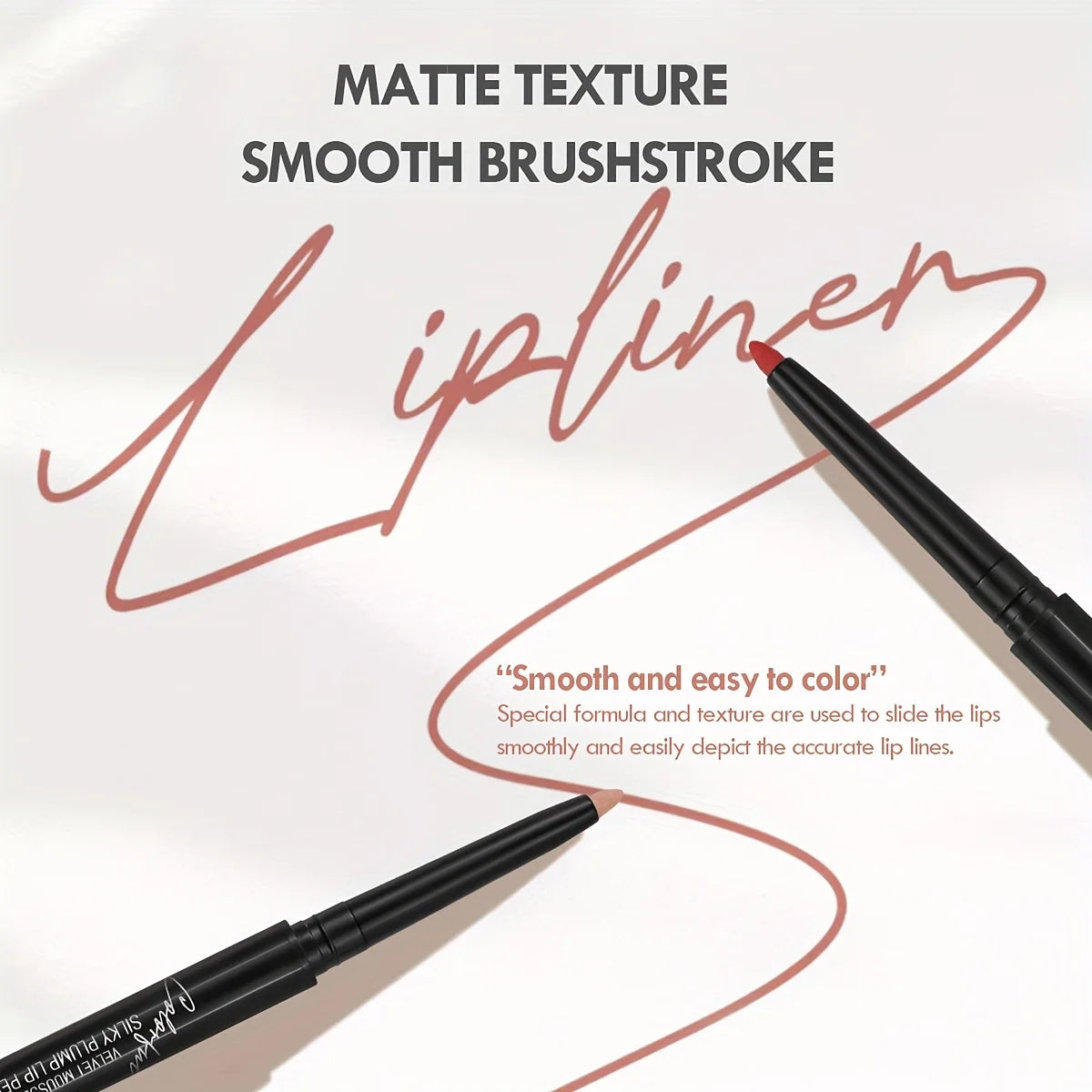 Waterproof matte lip liner contours lips in shades, lipstick, long-lasting, non-sticky cup, hydrating lip makeup, 5 shades