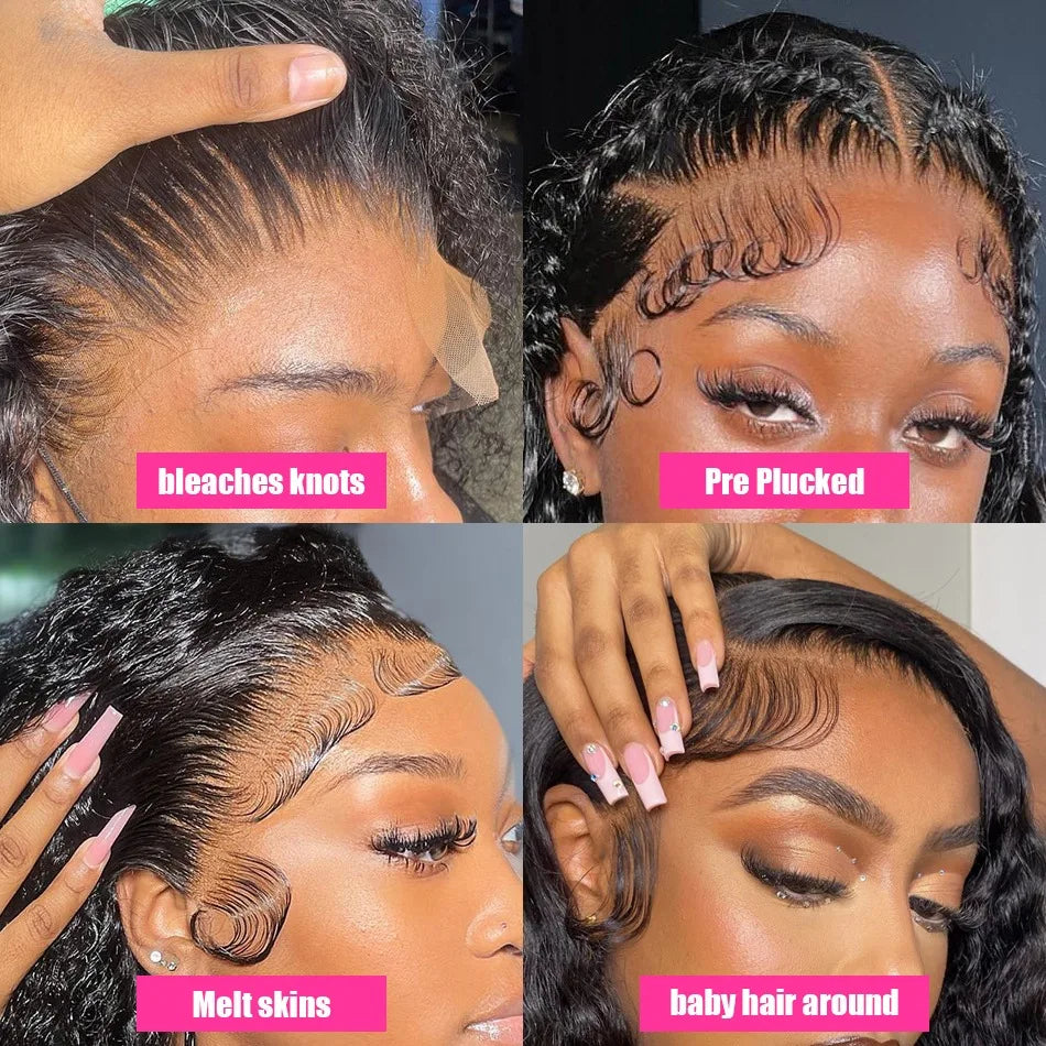 13x6 Hd Lace Front Wig 30 40 Inch Curly Wave Human Hair High Density Transparent Lace Frontal Wig Black Brazilian Wigs For Women