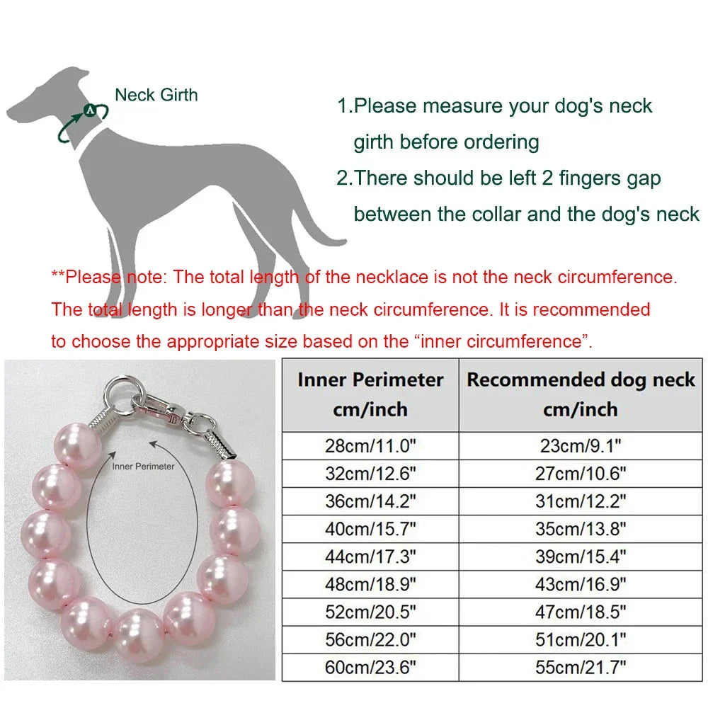 Pearl Collar Necklace for Pet, Chic Jewelry for Cat, Puppy, Chihuahua, Girl, Clothing Dress, Wedding Accessories, Fashion